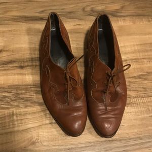 Well loved vintage brown shoes
